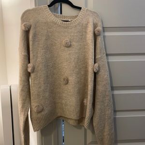 NWT fab’rik Vine and Love Pom-Pom Sweater